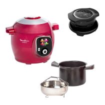 Multicuiseur MOULINEX COOKEO 180 recettes ROUGE + Couvercle Extra crisp