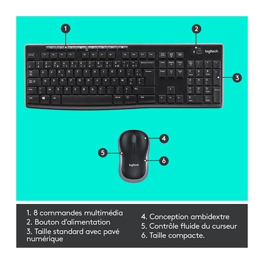 Pack Toetsenbord + draadloze muis LOGITECH MK270